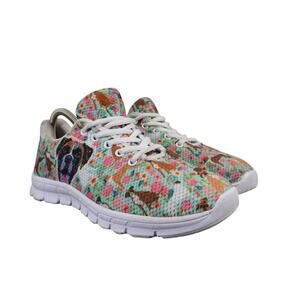 Shoes Womens 8 Athletic Trainers Dog Boxer Print Sneakers Casual Colorful Active
